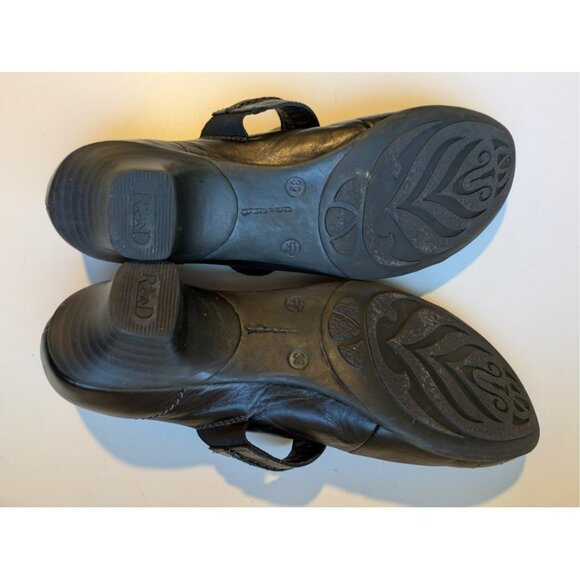 Remonte Dorndorf Black Leather Mary Janes with Kitten Heels & Silver Spirals 39 - Picture 7 of 9